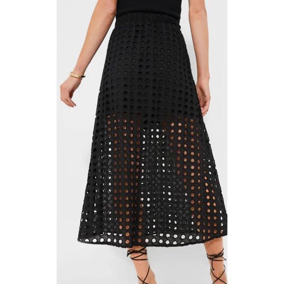 NWT TUCKERNUCK Black Cotton Eyelet Eve Skirt, Small  $150, B27 - Picture 3 of 7